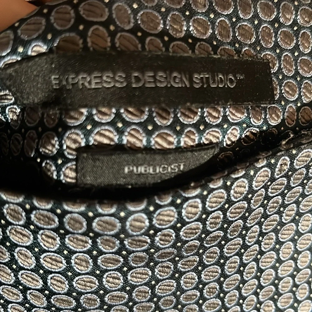 RARE Vintage Y2K Express DesignStudio black w/ blue pinstripe &embroidered waist - Picture 6 of 9